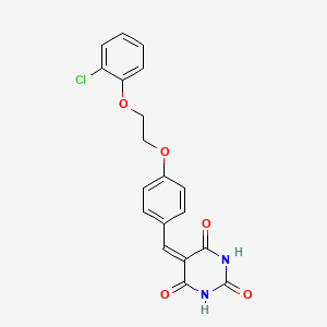 molecular formula C19H15ClN2O5 B5094571 5-[[4-[2-(2-Chlorophenoxy)ethoxy]phenyl]methylidene]-1,3-diazinane-2,4,6-trione 