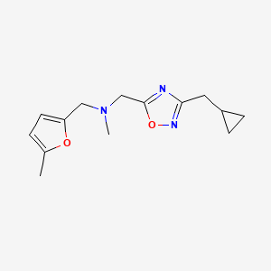 N-[[3-(cyclopropylmethyl)-1,2,4-oxadiazol-5-yl]methyl]-N-methyl-1-(5-methylfuran-2-yl)methanamine