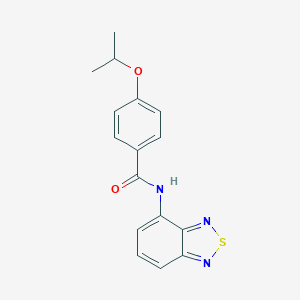 molecular formula C16H15N3O2S B509460 Benzamide, N-(2,1,3-benzothiadiazol-4-yl)-4-(1-methylethoxy)- CAS No. 728030-80-6