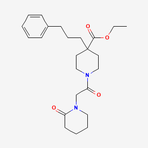 ethyl 1-[(2-oxo-1-piperidinyl)acetyl]-4-(3-phenylpropyl)-4-piperidinecarboxylate