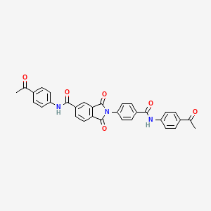 molecular formula C32H23N3O6 B5094627 N-(4-acetylphenyl)-2-{4-[(4-acetylphenyl)carbamoyl]phenyl}-1,3-dioxo-2,3-dihydro-1H-isoindole-5-carboxamide 