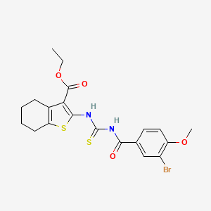 molecular formula C20H21BrN2O4S2 B5094645 ethyl 2-({[(3-bromo-4-methoxybenzoyl)amino]carbonothioyl}amino)-4,5,6,7-tetrahydro-1-benzothiophene-3-carboxylate 