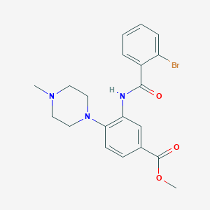 molecular formula C20H22BrN3O3 B509467 Methyl 3-[(2-bromobenzoyl)amino]-4-(4-methylpiperazin-1-yl)benzoate CAS No. 892170-85-3