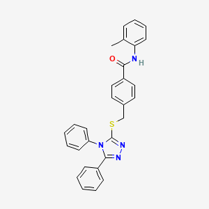 molecular formula C29H24N4OS B5094675 4-{[(4,5-diphenyl-4H-1,2,4-triazol-3-yl)thio]methyl}-N-(2-methylphenyl)benzamide 