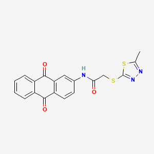 molecular formula C19H13N3O3S2 B5094710 N-(9,10-dioxo-9,10-dihydroanthracen-2-yl)-2-[(5-methyl-1,3,4-thiadiazol-2-yl)sulfanyl]acetamide 