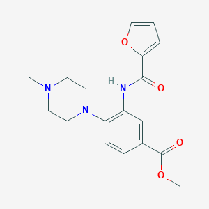 molecular formula C18H21N3O4 B509473 Methyl 3-(2-furylcarbonylamino)-4-(4-methylpiperazinyl)benzoate CAS No. 876889-27-9