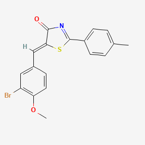 molecular formula C18H14BrNO2S B5094732 5-(3-bromo-4-methoxybenzylidene)-2-(4-methylphenyl)-1,3-thiazol-4(5H)-one 