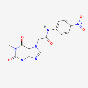 molecular formula C15H14N6O5 B5094758 2-(1,3-二甲基-2,6-二氧代-1,2,3,6-四氢-7H-嘌呤-7-基)-N-(4-硝基苯基)乙酰胺 