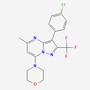 molecular formula C18H16ClF3N4O B5094759 4-[3-(4-Chlorophenyl)-5-methyl-2-(trifluoromethyl)pyrazolo[1,5-a]pyrimidin-7-yl]morpholine 