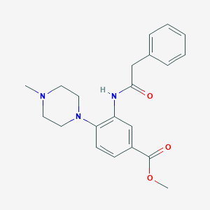 molecular formula C21H25N3O3 B509478 Methyl 4-(4-methylpiperazin-1-yl)-3-[(2-phenylacetyl)amino]benzoate CAS No. 892741-20-7