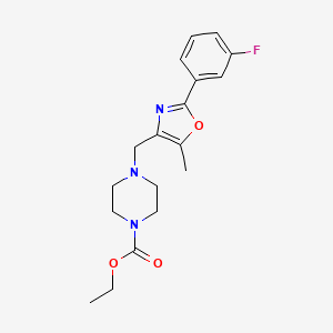 molecular formula C18H22FN3O3 B5094804 ethyl 4-{[2-(3-fluorophenyl)-5-methyl-1,3-oxazol-4-yl]methyl}-1-piperazinecarboxylate 