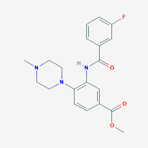 molecular formula C20H22FN3O3 B509481 Methyl 3-[(3-fluorobenzoyl)amino]-4-(4-methyl-1-piperazinyl)benzoate CAS No. 876889-72-4