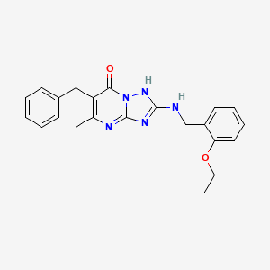 molecular formula C22H23N5O2 B5094810 6-Benzyl-2-{[(2-ethoxyphenyl)methyl]amino}-5-methyl-4H,7H-[1,2,4]triazolo[1,5-A]pyrimidin-7-one 