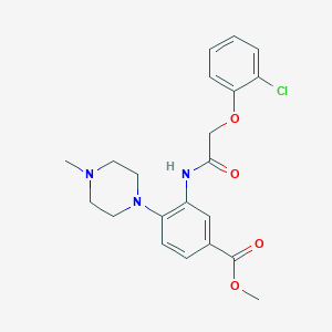 molecular formula C21H24ClN3O4 B509483 Methyl 3-[2-(2-chlorophenoxy)acetylamino]-4-(4-methylpiperazinyl)benzoate CAS No. 876889-82-6