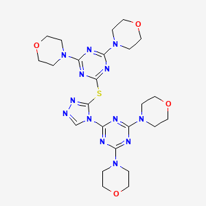 2-{3-[(4,6-di-4-morpholinyl-1,3,5-triazin-2-yl)thio]-4H-1,2,4-triazol-4-yl}-4,6-di-4-morpholinyl-1,3,5-triazine