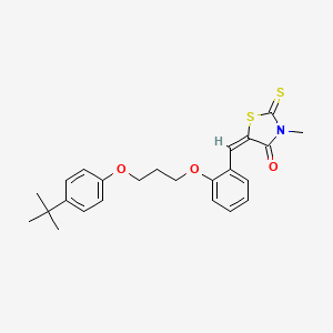 molecular formula C24H27NO3S2 B5094872 (5E)-5-[[2-[3-(4-tert-butylphenoxy)propoxy]phenyl]methylidene]-3-methyl-2-sulfanylidene-1,3-thiazolidin-4-one 