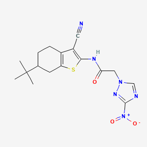 molecular formula C17H20N6O3S B5094890 N-(6-tert-butyl-3-cyano-4,5,6,7-tetrahydro-1-benzothiophen-2-yl)-2-(3-nitro-1H-1,2,4-triazol-1-yl)acetamide 