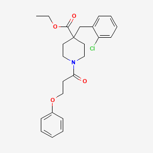 ethyl 4-(2-chlorobenzyl)-1-(3-phenoxypropanoyl)-4-piperidinecarboxylate