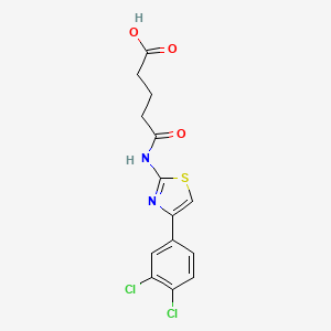 molecular formula C14H12Cl2N2O3S B5094908 5-[[4-(3,4-Dichlorophenyl)-1,3-thiazol-2-yl]amino]-5-oxopentanoic acid CAS No. 420092-80-4