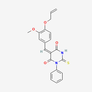 molecular formula C21H18N2O4S B5094911 5-[4-(allyloxy)-3-methoxybenzylidene]-1-phenyl-2-thioxodihydro-4,6(1H,5H)-pyrimidinedione 