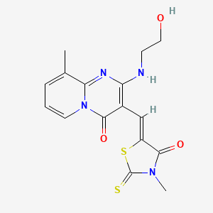 molecular formula C16H16N4O3S2 B5094959 (5Z)-5-({2-[(2-HYDROXYETHYL)AMINO]-9-METHYL-4-OXO-4H-PYRIDO[1,2-A]PYRIMIDIN-3-YL}METHYLIDENE)-3-METHYL-2-SULFANYLIDENE-1,3-THIAZOLIDIN-4-ONE 