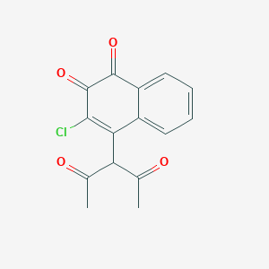 molecular formula C15H11ClO4 B5094961 3-Chloro-4-(2,4-dioxopentan-3-yl)naphthalene-1,2-dione 