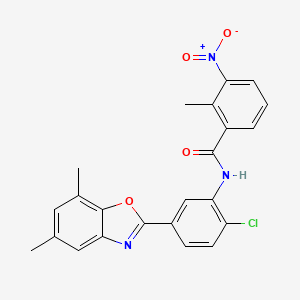 molecular formula C23H18ClN3O4 B5094965 N-[2-chloro-5-(5,7-dimethyl-1,3-benzoxazol-2-yl)phenyl]-2-methyl-3-nitrobenzamide 