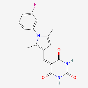 5-{[1-(3-fluorophenyl)-2,5-dimethyl-1H-pyrrol-3-yl]methylene}-2,4,6(1H,3H,5H)-pyrimidinetrione