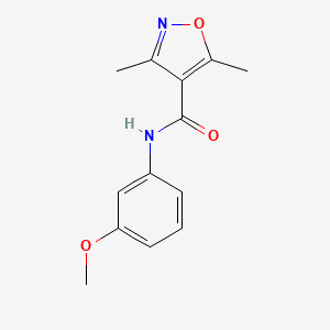 molecular formula C13H14N2O3 B5094997 N-(3-methoxyphenyl)-3,5-dimethyl-1,2-oxazole-4-carboxamide 