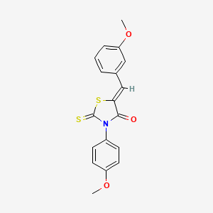 molecular formula C18H15NO3S2 B5094998 5-(3-methoxybenzylidene)-3-(4-methoxyphenyl)-2-thioxo-1,3-thiazolidin-4-one 