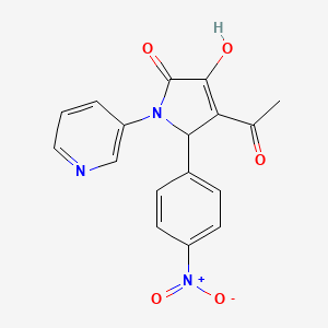 molecular formula C17H13N3O5 B5094999 4-acetyl-3-hydroxy-5-(4-nitrophenyl)-1-(3-pyridinyl)-1,5-dihydro-2H-pyrrol-2-one 