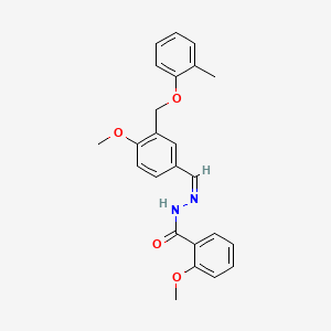 2-methoxy-N'-{4-methoxy-3-[(2-methylphenoxy)methyl]benzylidene}benzohydrazide