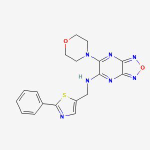 molecular formula C18H17N7O2S B5095029 6-(4-morpholinyl)-N-[(2-phenyl-1,3-thiazol-5-yl)methyl][1,2,5]oxadiazolo[3,4-b]pyrazin-5-amine 