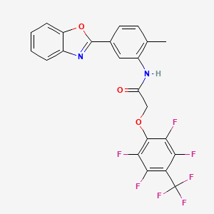 molecular formula C23H13F7N2O3 B5095077 N-[5-(1,3-benzoxazol-2-yl)-2-methylphenyl]-2-[2,3,5,6-tetrafluoro-4-(trifluoromethyl)phenoxy]acetamide 