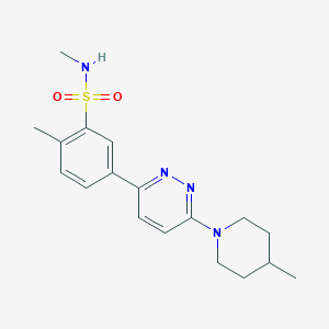 molecular formula C18H24N4O2S B5095079 N,2-dimethyl-5-[6-(4-methylpiperidin-1-yl)pyridazin-3-yl]benzenesulfonamide 