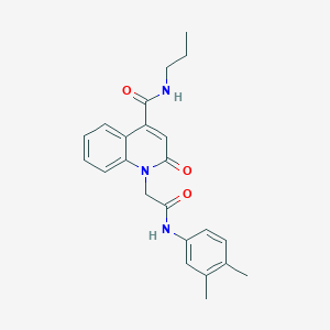 molecular formula C23H25N3O3 B5095091 1-{[(3,4-DIMETHYLPHENYL)CARBAMOYL]METHYL}-2-OXO-N-PROPYL-1,2-DIHYDROQUINOLINE-4-CARBOXAMIDE 