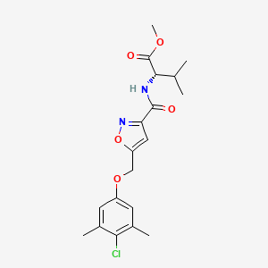 molecular formula C19H23ClN2O5 B5095110 methyl N-({5-[(4-chloro-3,5-dimethylphenoxy)methyl]-3-isoxazolyl}carbonyl)-L-valinate 