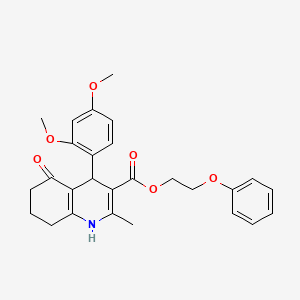 molecular formula C27H29NO6 B5095117 2-Phenoxyethyl 4-(2,4-dimethoxyphenyl)-2-methyl-5-oxo-1,4,5,6,7,8-hexahydroquinoline-3-carboxylate 