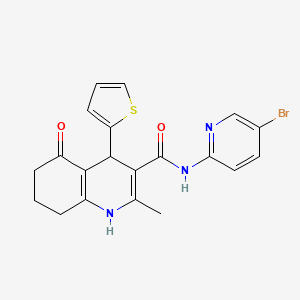 N-(5-bromo-2-pyridinyl)-2-methyl-5-oxo-4-(2-thienyl)-1,4,5,6,7,8-hexahydro-3-quinolinecarboxamide