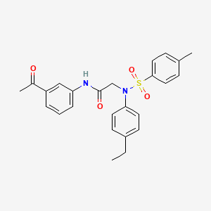 molecular formula C25H26N2O4S B5095142 N~1~-(3-acetylphenyl)-N~2~-(4-ethylphenyl)-N~2~-[(4-methylphenyl)sulfonyl]glycinamide 