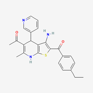 1-[3-Amino-2-(4-ethylbenzoyl)-6-methyl-4-pyridin-3-yl-4,7-dihydrothieno[2,3-b]pyridin-5-yl]ethanone