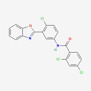 molecular formula C20H11Cl3N2O2 B5095194 N-[3-(1,3-benzoxazol-2-yl)-4-chlorophenyl]-2,4-dichlorobenzamide 