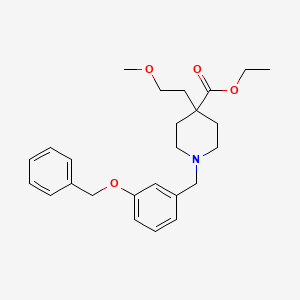 molecular formula C25H33NO4 B5095202 ethyl 1-[3-(benzyloxy)benzyl]-4-(2-methoxyethyl)-4-piperidinecarboxylate 