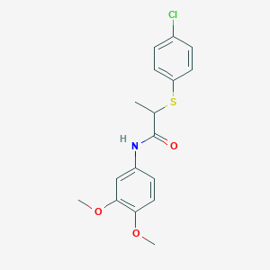 2-[(4-chlorophenyl)thio]-N-(3,4-dimethoxyphenyl)propanamide