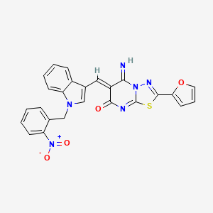 molecular formula C25H16N6O4S B5095230 2-(2-furyl)-5-imino-6-{[1-(2-nitrobenzyl)-1H-indol-3-yl]methylene}-5,6-dihydro-7H-[1,3,4]thiadiazolo[3,2-a]pyrimidin-7-one 