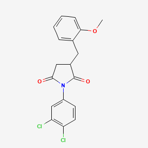 molecular formula C18H15Cl2NO3 B5095239 1-(3,4-dichlorophenyl)-3-[(2-methoxyphenyl)methyl]pyrrolidine-2,5-dione 