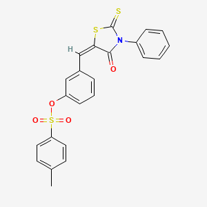 3-[(E)-(4-oxo-3-phenyl-2-thioxo-1,3-thiazolidin-5-ylidene)methyl]phenyl 4-methylbenzenesulfonate