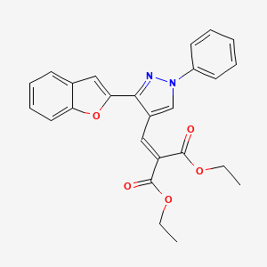 Diethyl 2-[[3-(1-benzofuran-2-yl)-1-phenylpyrazol-4-yl]methylidene]propanedioate