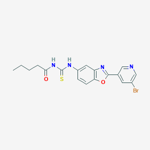 molecular formula C18H17BrN4O2S B509529 N-[[2-(5-bromopyridin-3-yl)-1,3-benzoxazol-5-yl]carbamothioyl]pentanamide CAS No. 847570-80-3