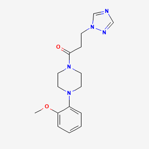 molecular formula C16H21N5O2 B5095297 1-(2-methoxyphenyl)-4-[3-(1H-1,2,4-triazol-1-yl)propanoyl]piperazine trifluoroacetate 